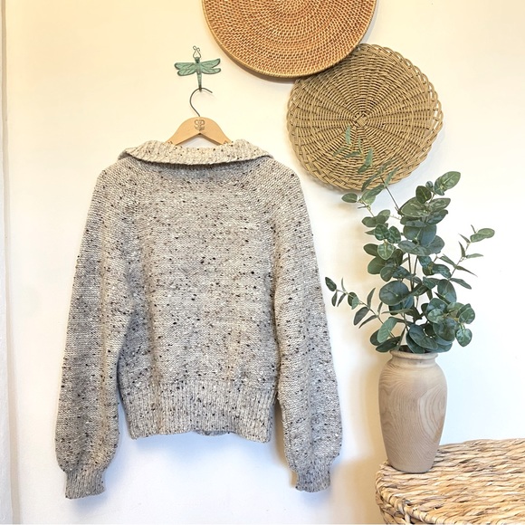 Vintage PQs Peter G’s General Store Chunky Knit Oatmeal Sweater / Cardigan - Picture 7 of 9